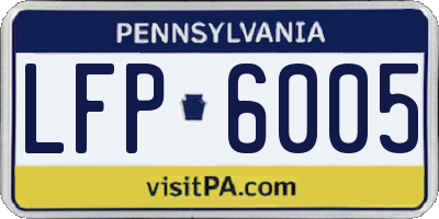 PA license plate LFP6005