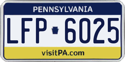 PA license plate LFP6025