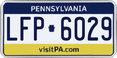 PA license plate LFP6029