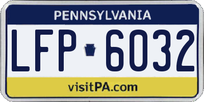 PA license plate LFP6032