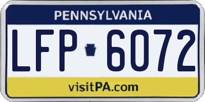 PA license plate LFP6072