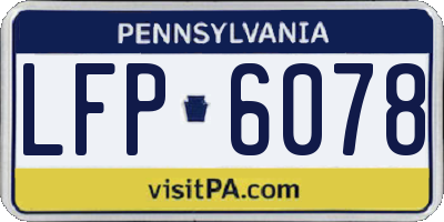PA license plate LFP6078