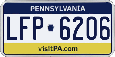 PA license plate LFP6206