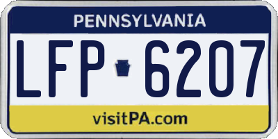 PA license plate LFP6207
