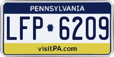 PA license plate LFP6209