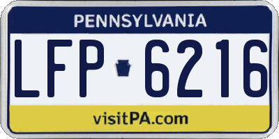 PA license plate LFP6216