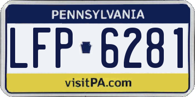 PA license plate LFP6281