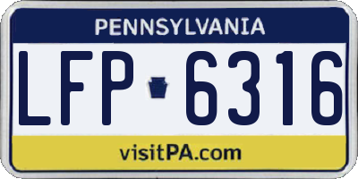 PA license plate LFP6316