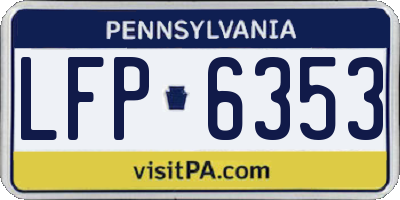 PA license plate LFP6353