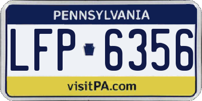PA license plate LFP6356