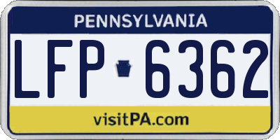PA license plate LFP6362