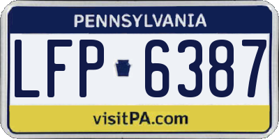 PA license plate LFP6387