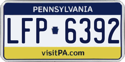 PA license plate LFP6392