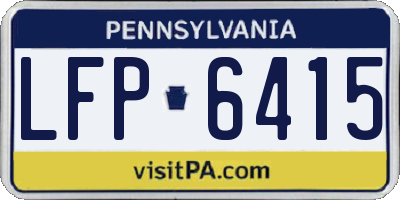 PA license plate LFP6415
