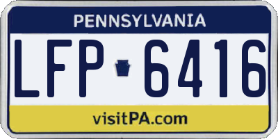 PA license plate LFP6416