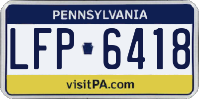 PA license plate LFP6418