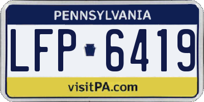 PA license plate LFP6419