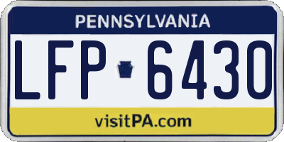 PA license plate LFP6430