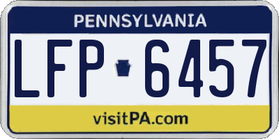 PA license plate LFP6457