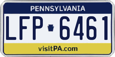 PA license plate LFP6461
