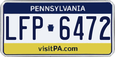 PA license plate LFP6472