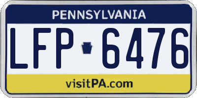 PA license plate LFP6476