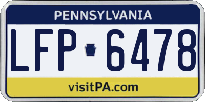 PA license plate LFP6478