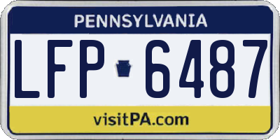 PA license plate LFP6487