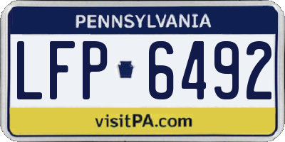 PA license plate LFP6492