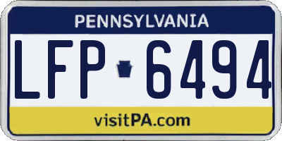 PA license plate LFP6494