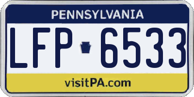PA license plate LFP6533