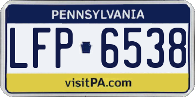 PA license plate LFP6538