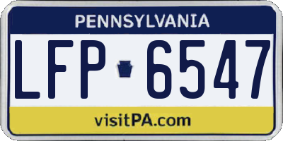 PA license plate LFP6547