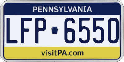 PA license plate LFP6550