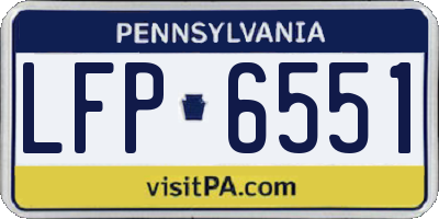 PA license plate LFP6551