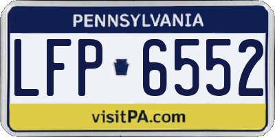 PA license plate LFP6552
