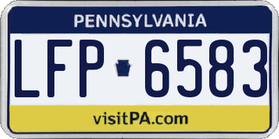 PA license plate LFP6583