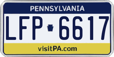 PA license plate LFP6617