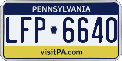 PA license plate LFP6640