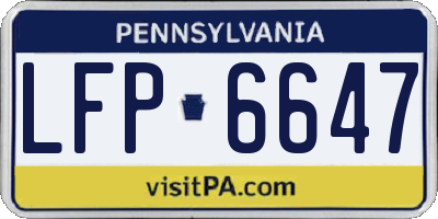 PA license plate LFP6647