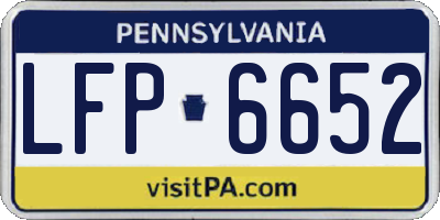 PA license plate LFP6652