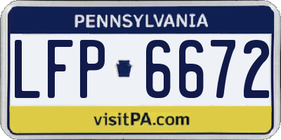 PA license plate LFP6672