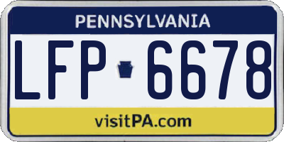 PA license plate LFP6678