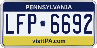 PA license plate LFP6692