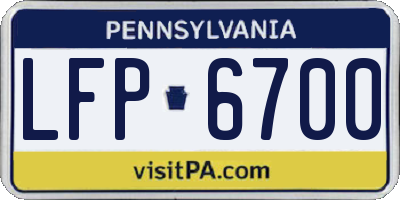 PA license plate LFP6700