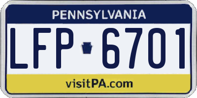 PA license plate LFP6701