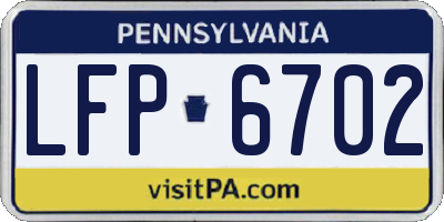 PA license plate LFP6702