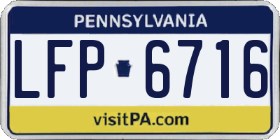 PA license plate LFP6716