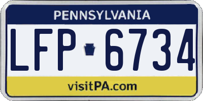 PA license plate LFP6734