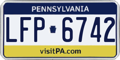 PA license plate LFP6742